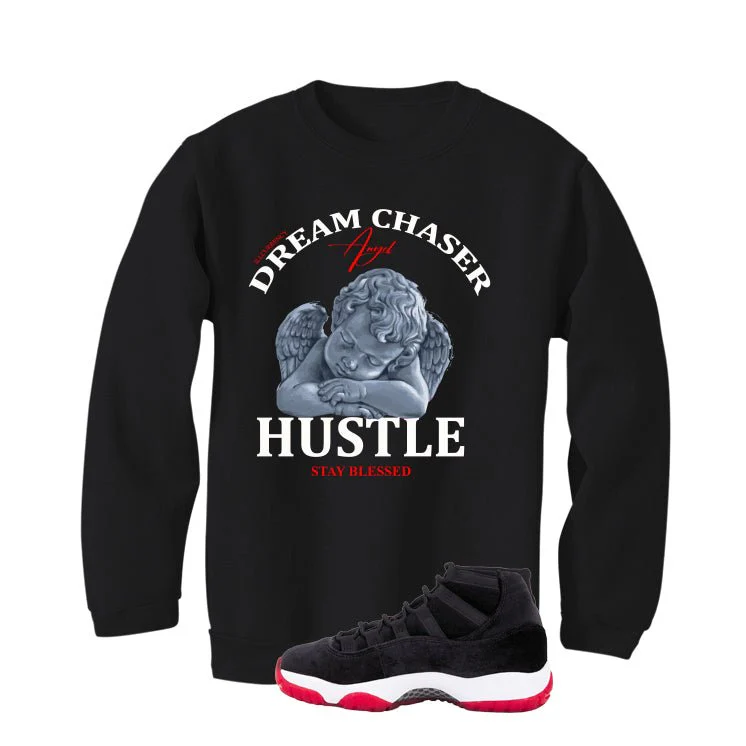 Air Jordan 11 Bred Velvet Black T-Shirt (Dream Chaser Angel)| illcurrency - Image 4