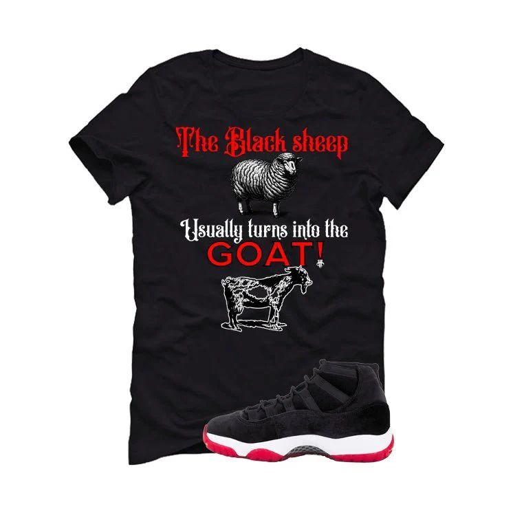 Air Jordan 11 Bred Velvet Black T-Shirt (the black sheep usually turns into the GOAT!)| illcurrency - Image 2