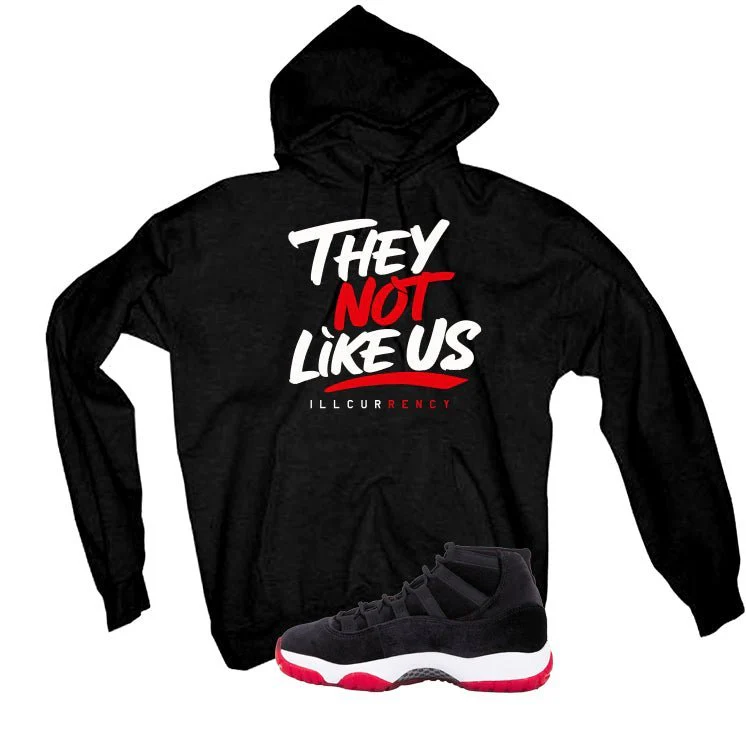 Air Jordan 11 Bred Velvet Black T-Shirt (They not like us)| illcurrency - Image 3