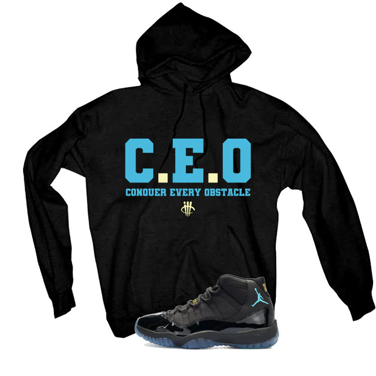 Air Jordan 11 Gamma Blue Matching T-Shirt, Sweatshirts & Hoodies Black T-Shirt (Ceo)| illcurrency - Image 3
