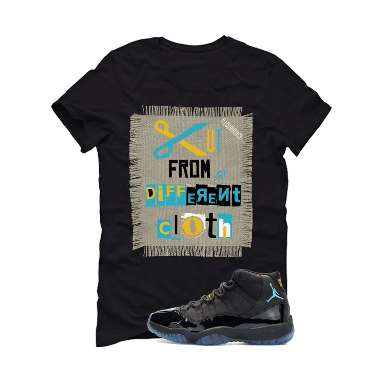 Air Jordan 11 Gamma Blue Matching T-Shirt, Sweatshirts & Hoodies Black T-Shirt (Cut from a different cloth)| illcurrency - Image 2