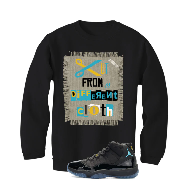Air Jordan 11 Gamma Blue Matching T-Shirt, Sweatshirts & Hoodies Black T-Shirt (Cut from a different cloth)| illcurrency - Image 4