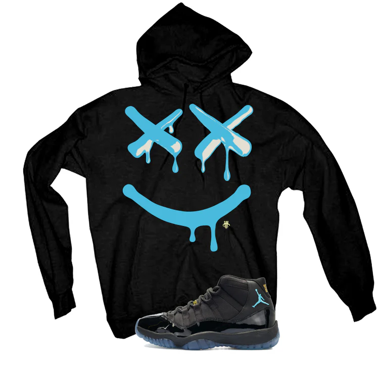 Air Jordan 11 Gamma Blue Matching T-Shirt, Sweatshirts & Hoodies Black T-Shirt (Happy Drip)| illcurrency - Image 3