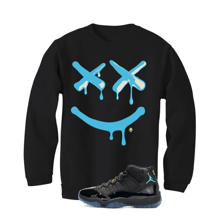 Air Jordan 11 Gamma Blue Matching T-Shirt, Sweatshirts & Hoodies Black T-Shirt (Happy Drip)| illcurrency - Image 4