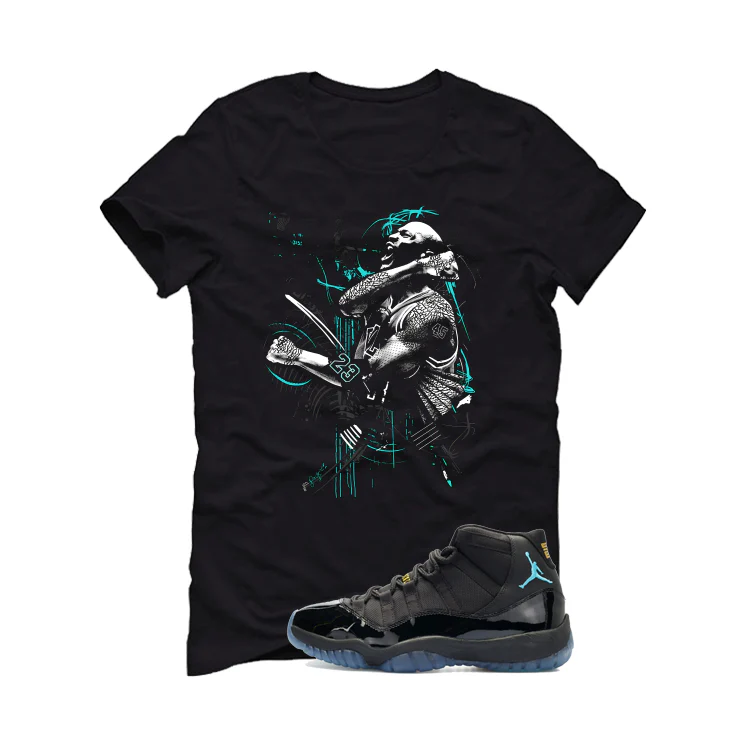 Air Jordan 11 Gamma Blue Matching T-Shirt, Sweatshirts & Hoodies Black T-Shirt (Jordan)| illcurrency - Image 2