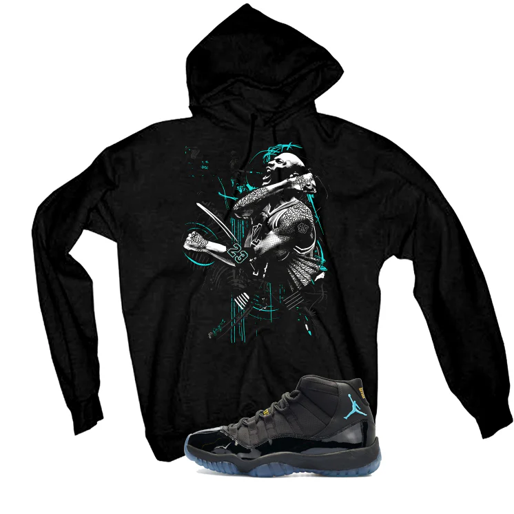 Air Jordan 11 Gamma Blue Matching T-Shirt, Sweatshirts & Hoodies Black T-Shirt (Jordan)| illcurrency - Image 3