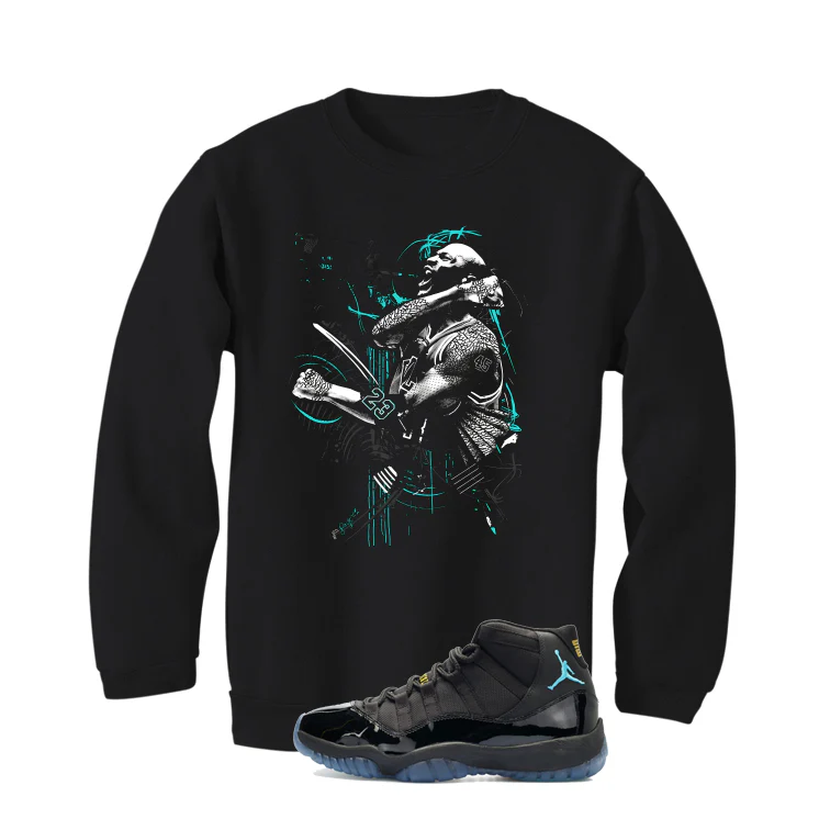 Air Jordan 11 Gamma Blue Matching T-Shirt, Sweatshirts & Hoodies Black T-Shirt (Jordan)| illcurrency - Image 4