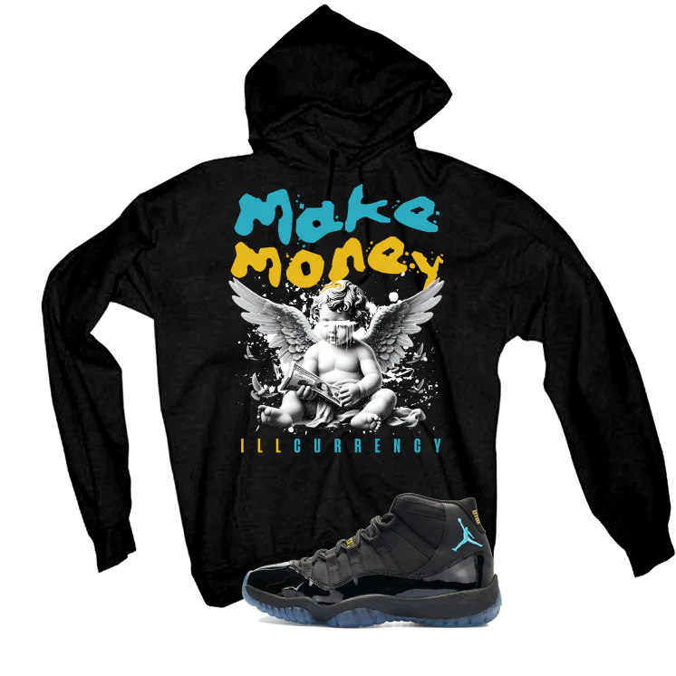 Air Jordan 11 Gamma Blue Matching T-Shirt, Sweatshirts & Hoodies Black T-Shirt (Make Money)| illcurrency - Image 3
