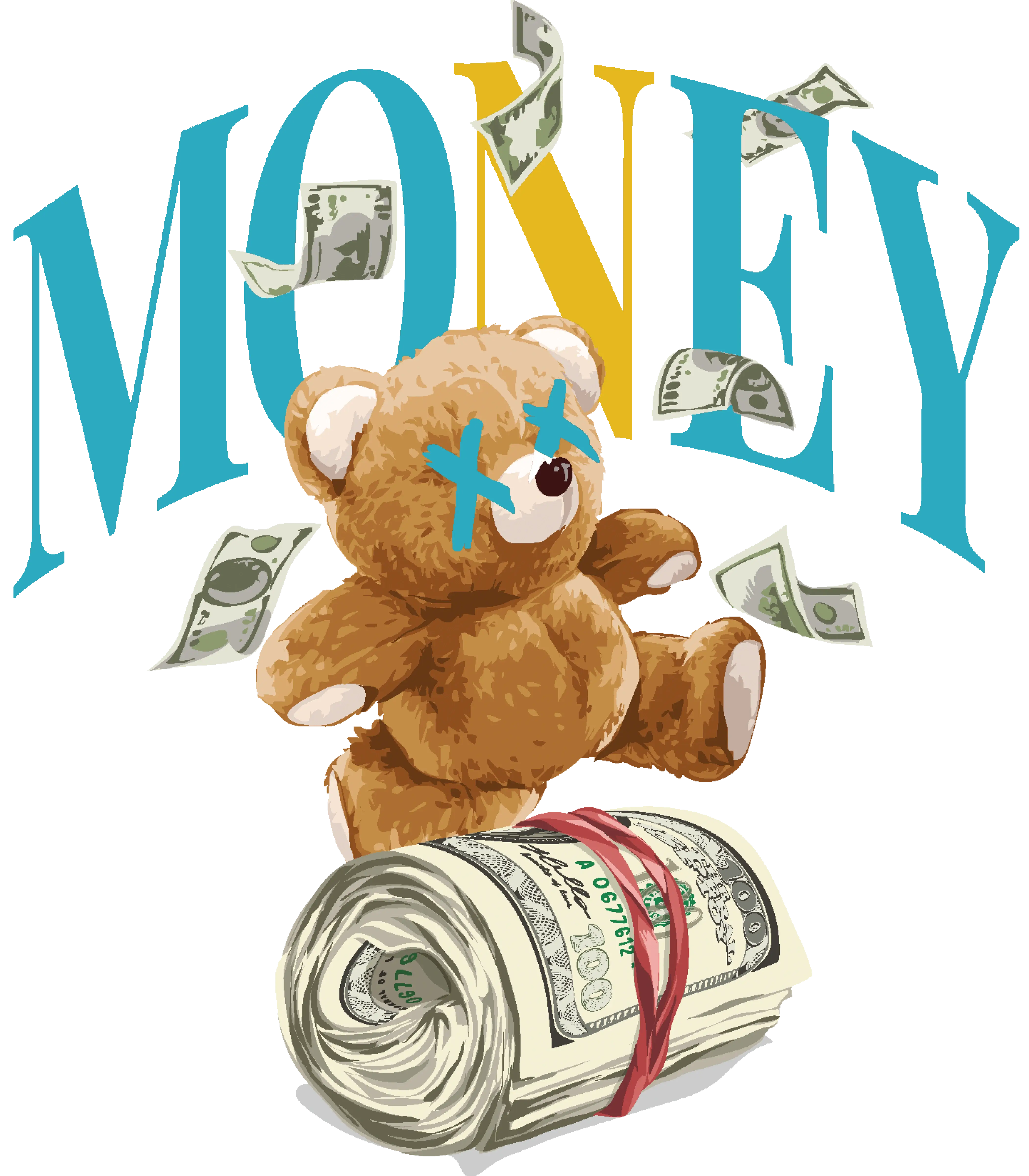 Air Jordan 11 Gamma Blue Matching T-Shirt, Sweatshirts & Hoodies Black T-Shirt (Money Bear)| illcurrency