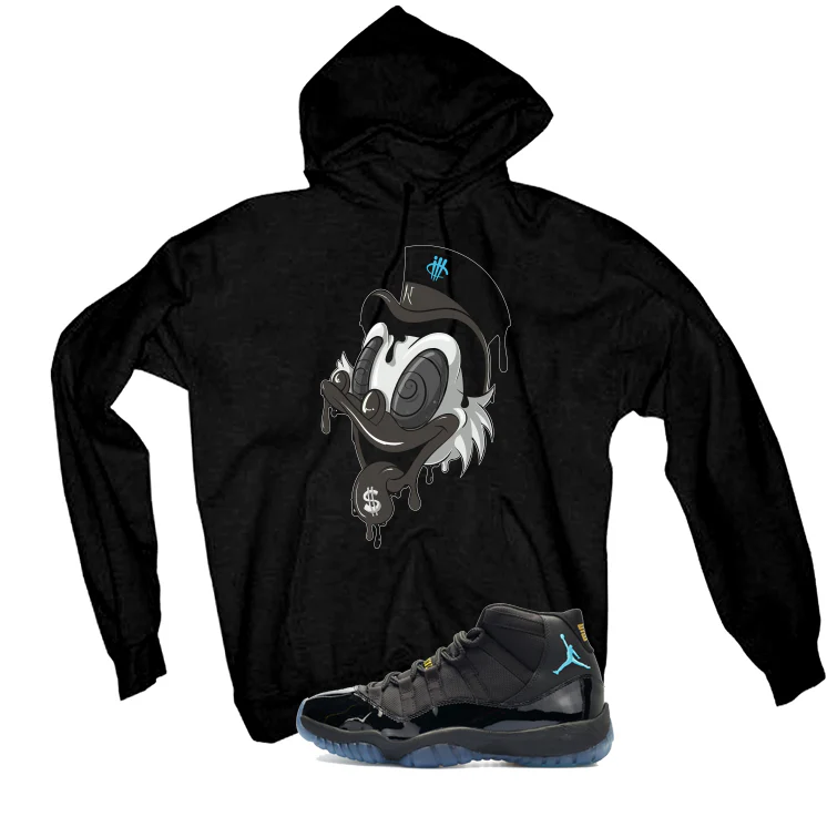 Air Jordan 11 Gamma Blue Matching T-Shirt, Sweatshirts & Hoodies Black T-Shirt (Money Duck)| illcurrency - Image 3