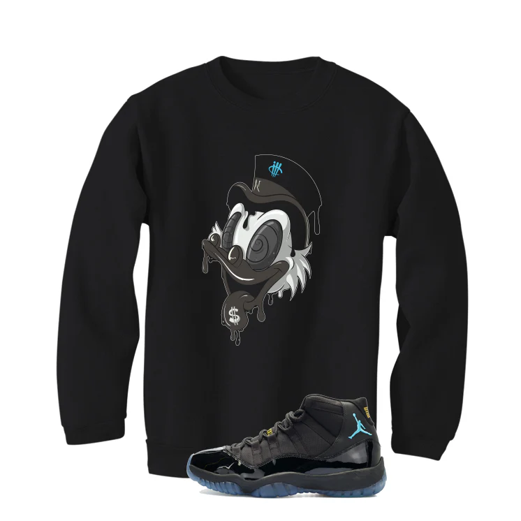 Air Jordan 11 Gamma Blue Matching T-Shirt, Sweatshirts & Hoodies Black T-Shirt (Money Duck)| illcurrency - Image 4