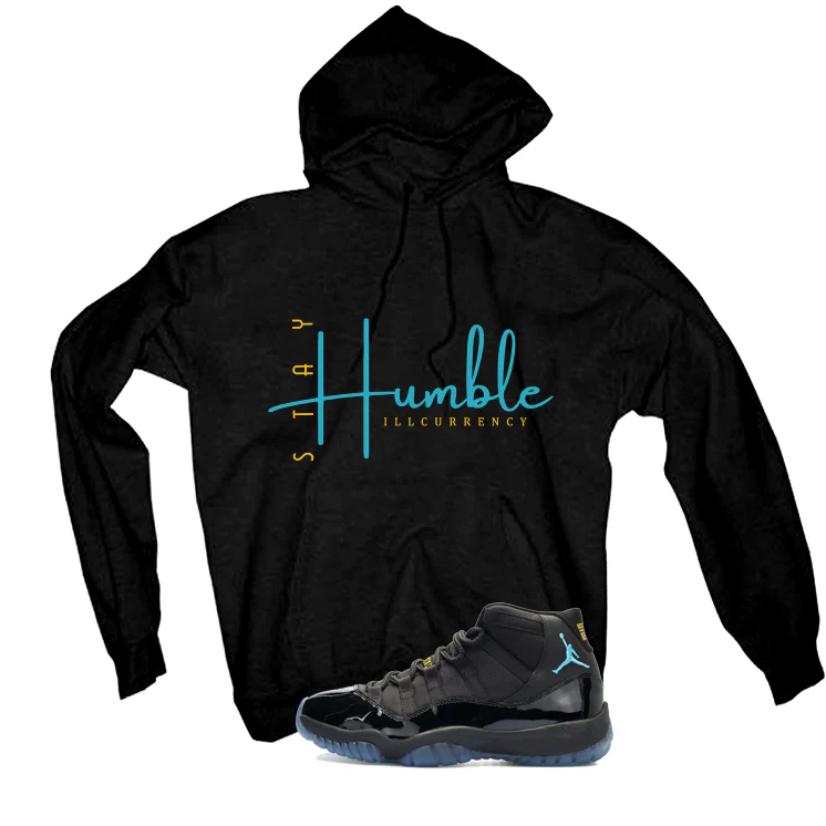 Air Jordan 11 Gamma Blue Matching T-Shirt, Sweatshirts & Hoodies Black T-Shirt (Stay Humble)| illcurrency - Image 3