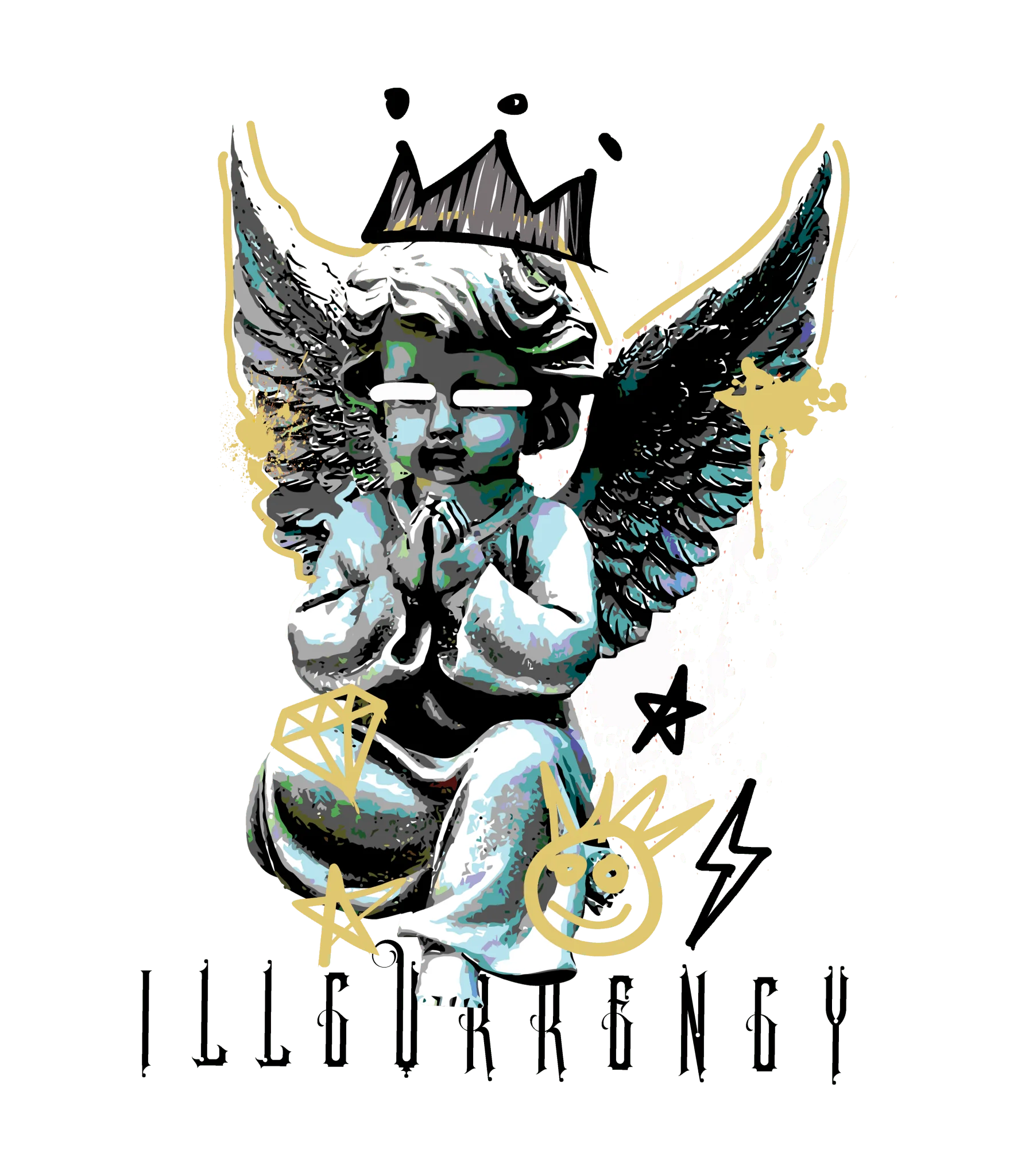 Air Jordan 11 Gratitude | ILLCURRENCY White T-Shirt (Graffiti Angel)