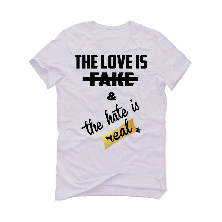 Air Jordan 11 Gratitude | ILLCURRENCY White T-Shirt (Love is Fake) - Image 2