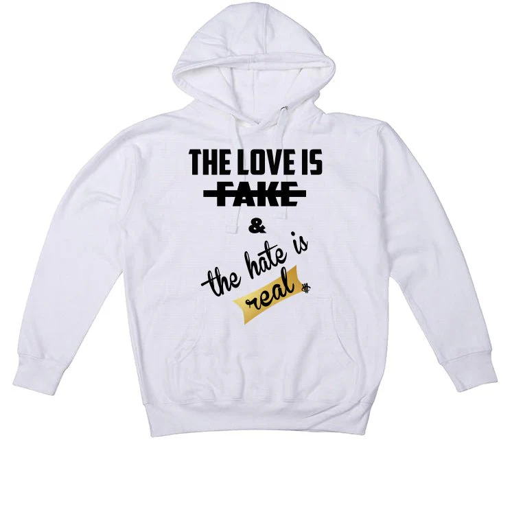 Air Jordan 11 Gratitude | ILLCURRENCY White T-Shirt (Love is Fake) - Image 3