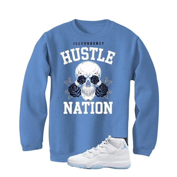 Air Jordan 11 Legend Blue Carolina Blue T-Shirt (Hustle Nation)| illcurrency - Image 4