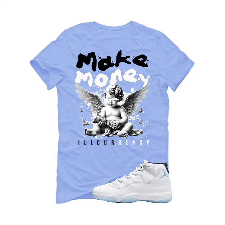 Air Jordan 11 Legend Blue Carolina Blue T-Shirt (Make Money)| illcurrency - Image 2