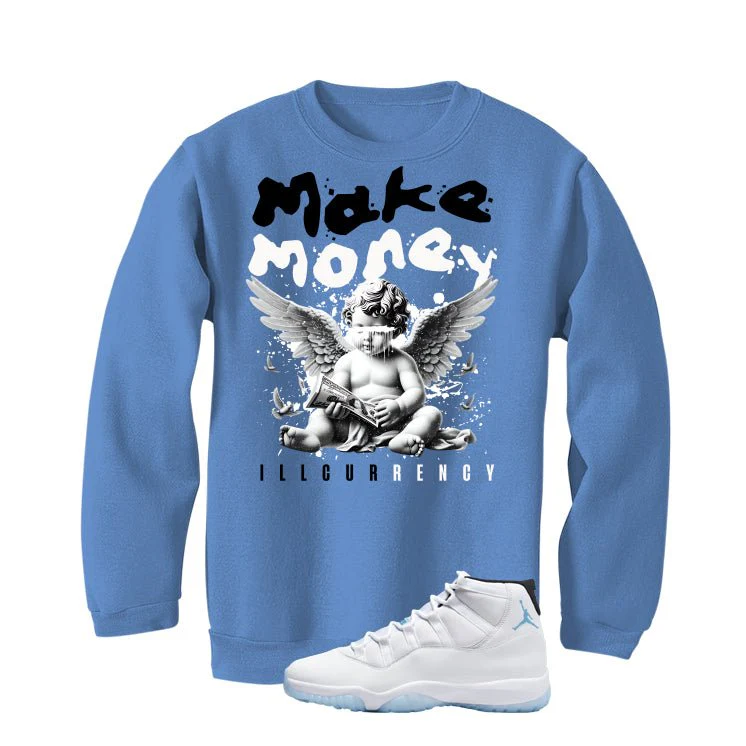 Air Jordan 11 Legend Blue Carolina Blue T-Shirt (Make Money)| illcurrency - Image 4
