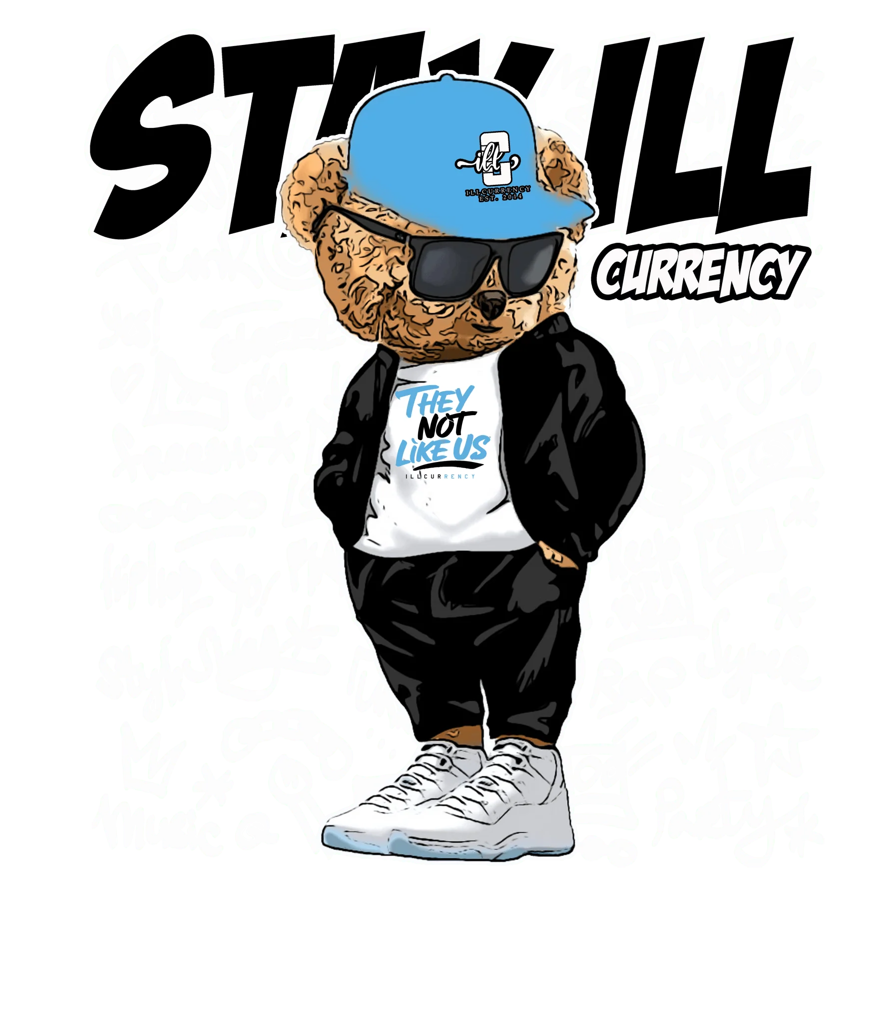 Air Jordan 11 Legend Blue Carolina Blue T-Shirt (Stay ill Bear)| illcurrency