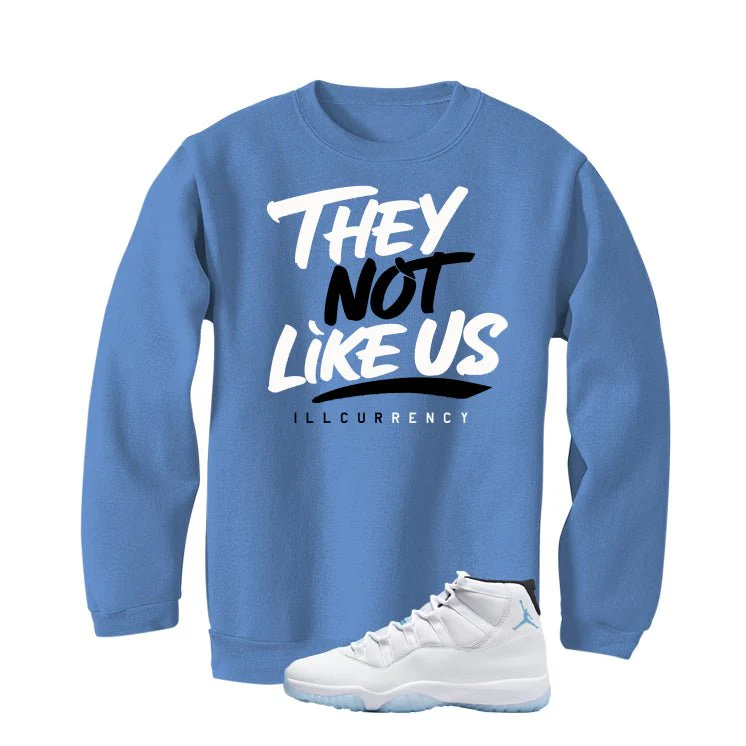 Air Jordan 11 Legend Blue Carolina Blue T-Shirt (They not like us)| illcurrency - Image 4