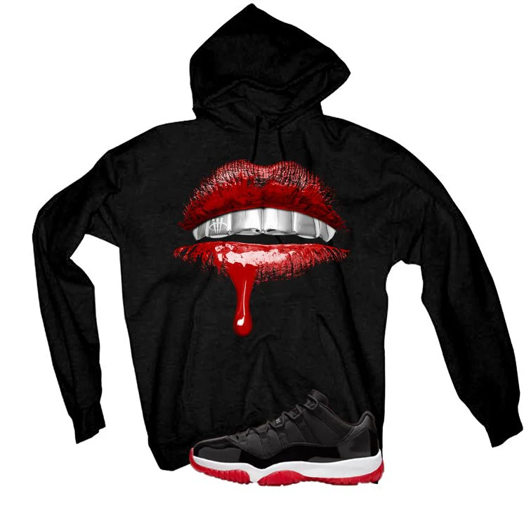 Air Jordan 11 Low Bred Black T-Shirt (Lips)| illcurrency - Image 3