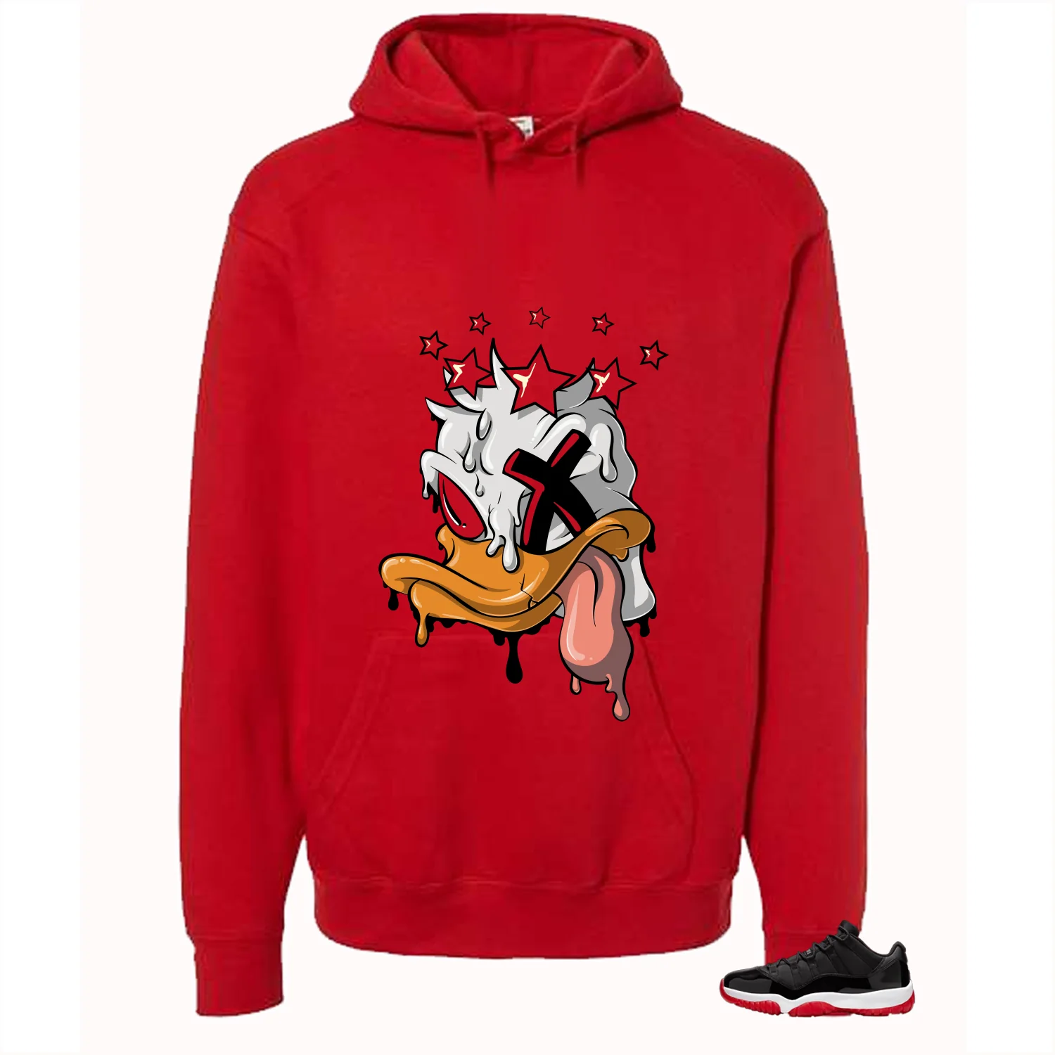 Air Jordan 11 Low Bred Red T-Shirt (Ducked)| illcurrency - Image 3
