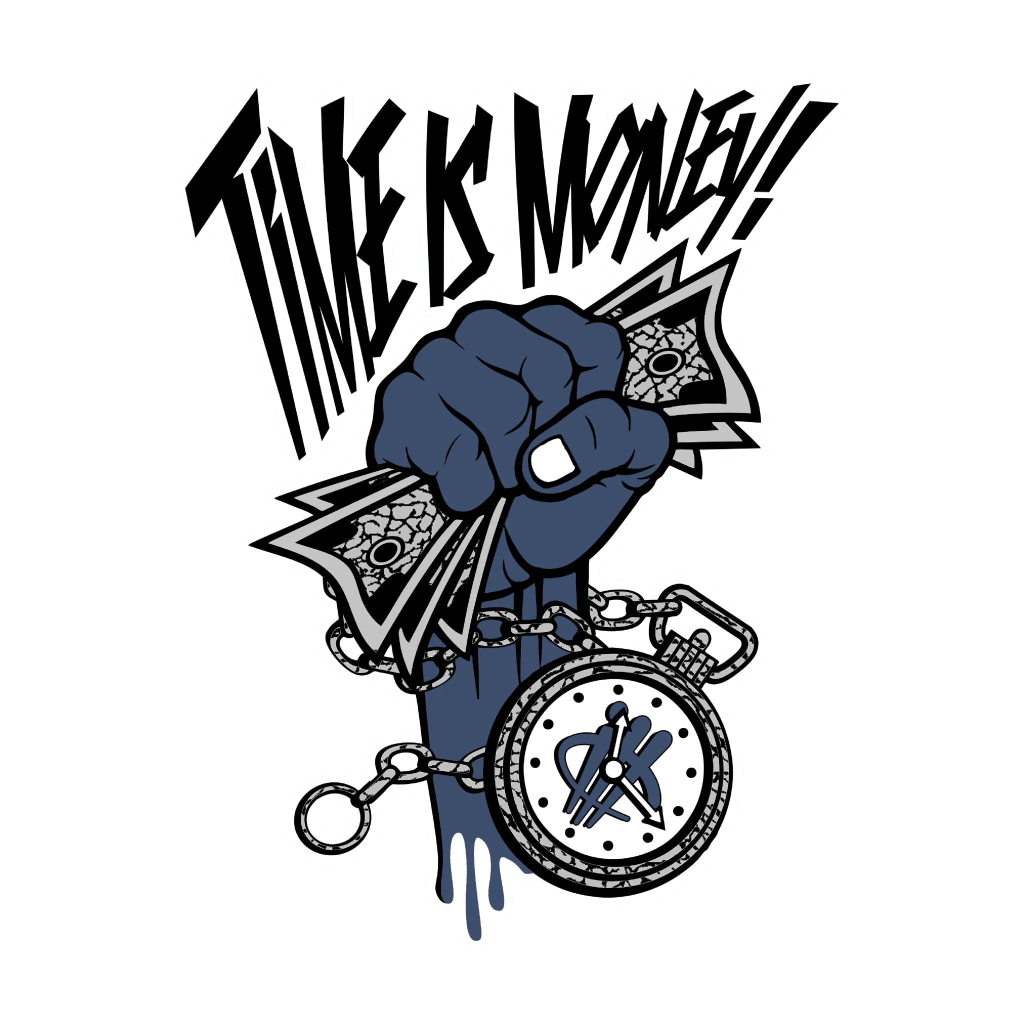 Air Jordan 11 Low Diffused Blue Black T-Shirt (Time Is Money)| illcurrency