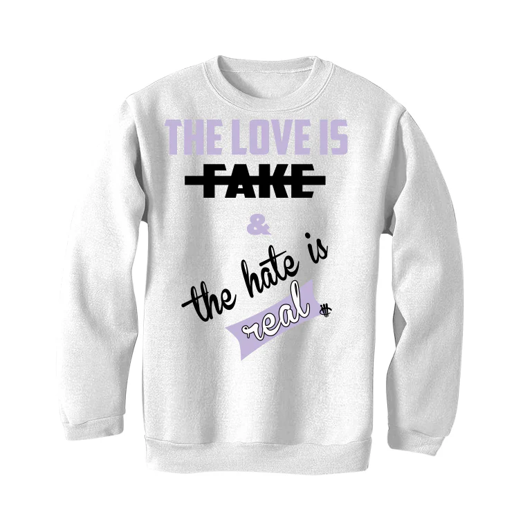 Air Jordan 11 Low "Pure Violet" | illcurrency White T-Shirt (Love is Fake) - Image 4