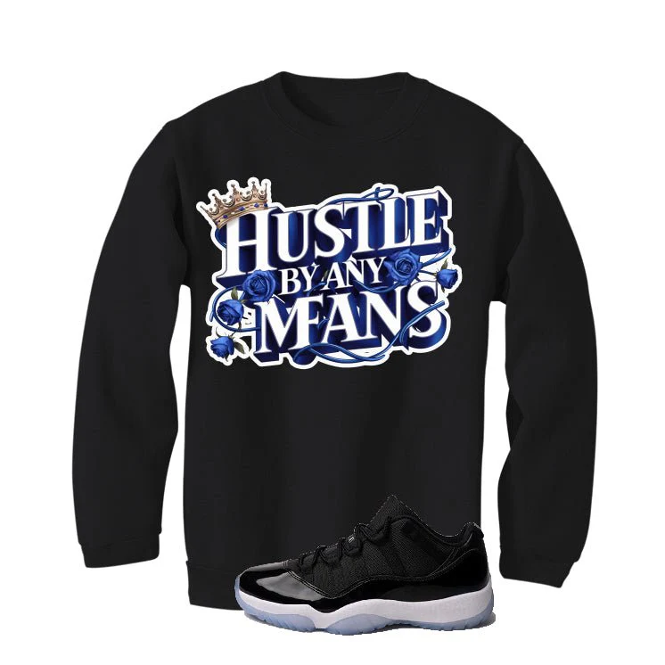 Air Jordan 11 Low Space Jam Black T-Shirt (Hustle By Any Means)| illcurrency - Image 4
