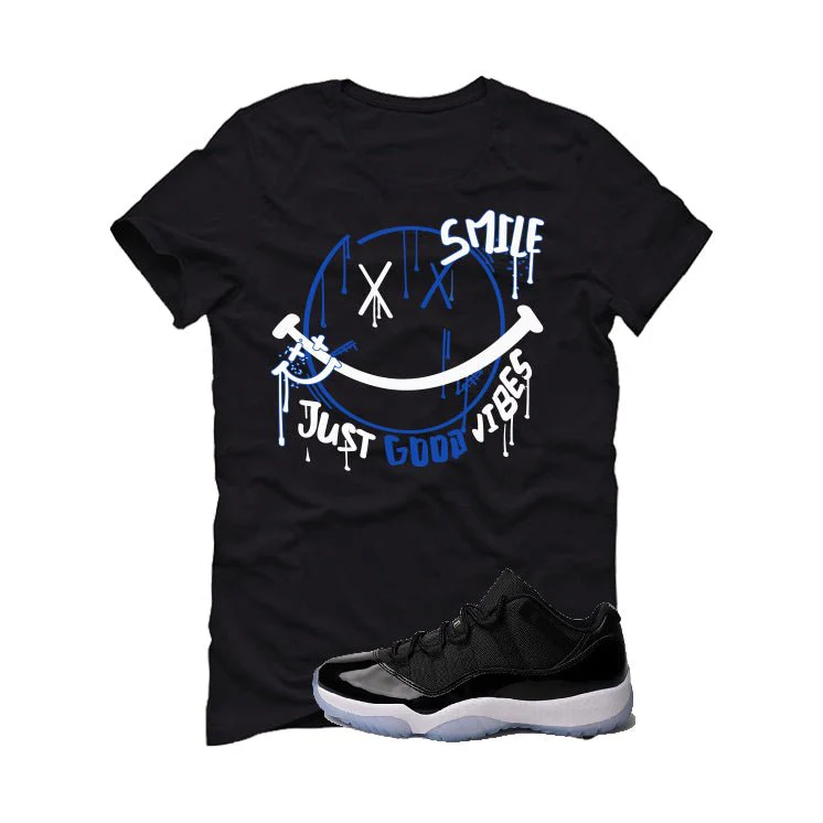 Air Jordan 11 Low Space Jam Black T-Shirt (Smile)| illcurrency - Image 2