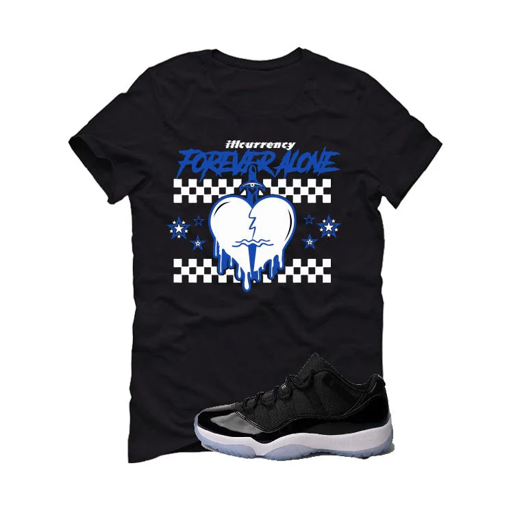 Air Jordan 11 Low “Space Jam” | illcurrency Black T-Shirt (Forever Alone) - Image 2