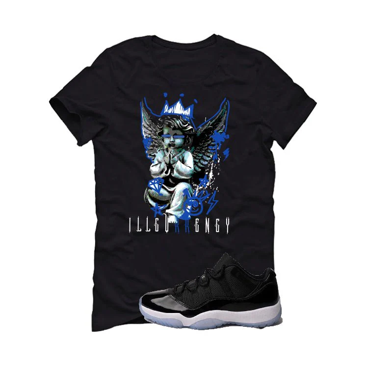 Air Jordan 11 Low “Space Jam” | illcurrency Black T-Shirt (Graffiti Angel) - Image 2