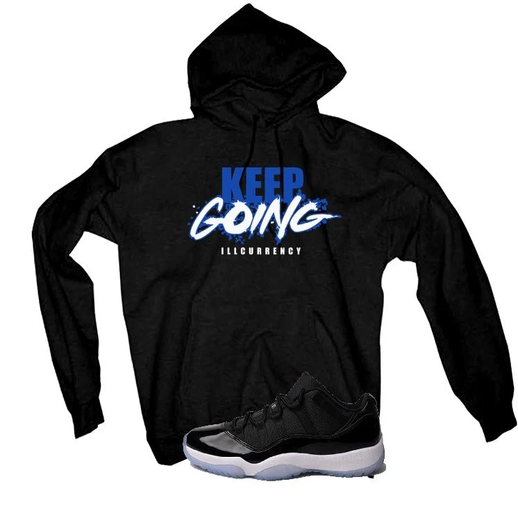 Air Jordan 11 Low “Space Jam” | illcurrency Black T-Shirt (keep Going) - Image 3