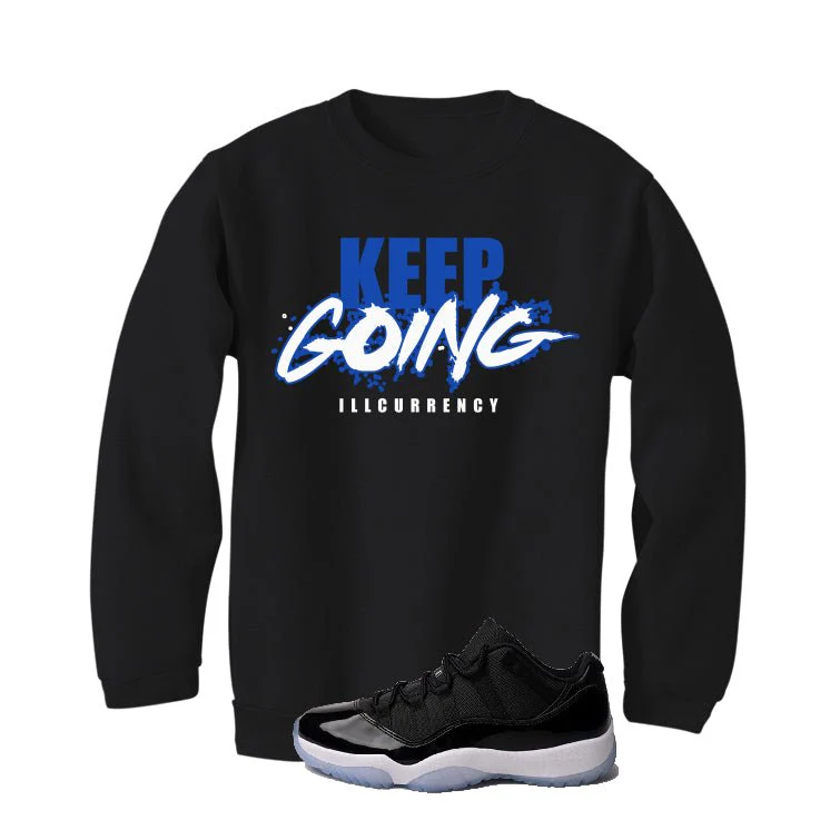 Air Jordan 11 Low “Space Jam” | illcurrency Black T-Shirt (keep Going) - Image 4