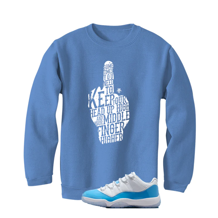 Air Jordan 11 Low University Blue Matching T-Shirt, Sweatshirts & Hoodies Carolina Blue T-Shirt (Middle Finger)| illcurrency - Image 4