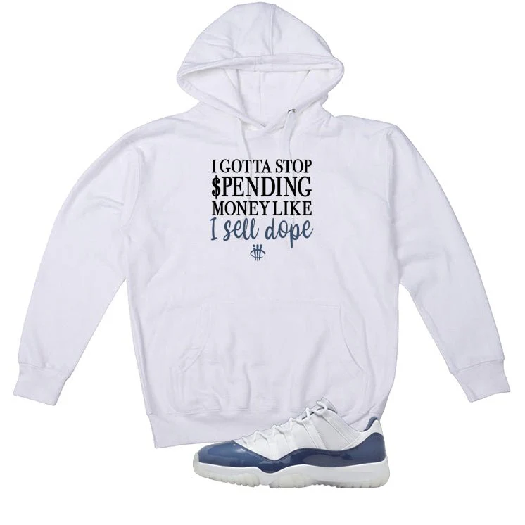 Air Jordan 11 Low Diffused Blue White T-Shirt (STOP SPENDING MONEY)| illcurrency - Image 3