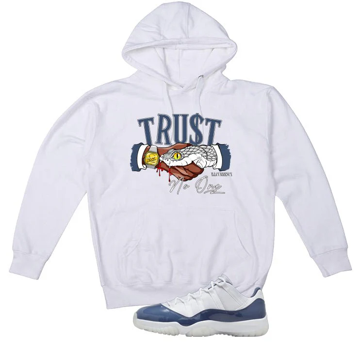 Air Jordan 11 Low Diffused Blue White T-Shirt (TRUST NO ONE)| illcurrency - Image 3