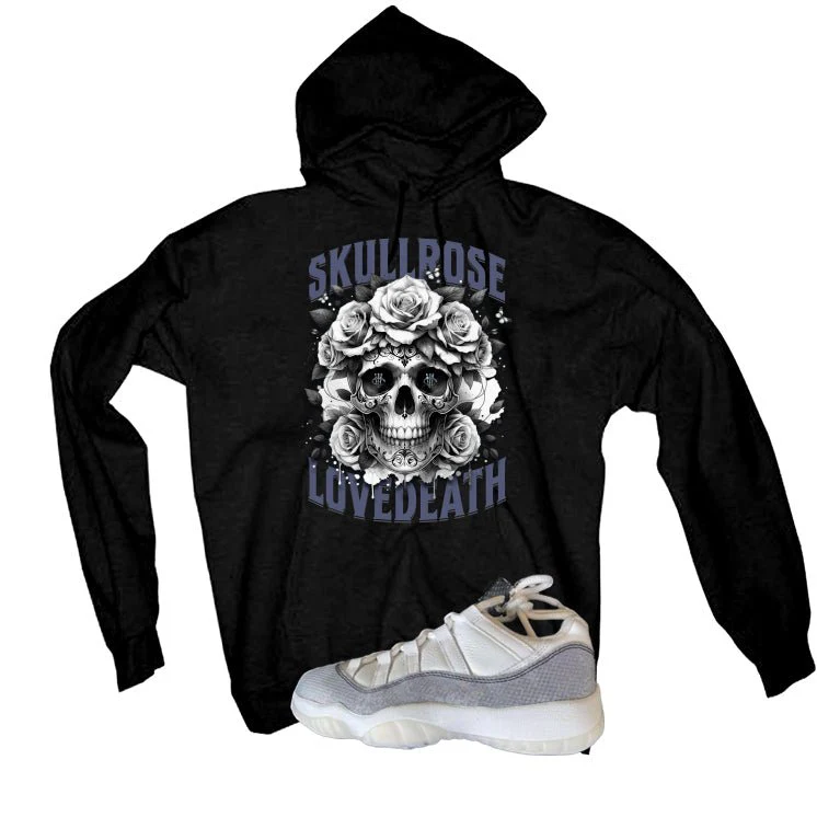 Air Jordan 11 Low Year Of The Snake Black T-Shirt (Skull Rose)| illcurrency - Image 3