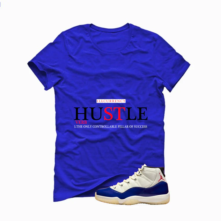 Air Jordan 11 Rare Air Matching T-Shirt, Sweatshirts & Hoodies Royal Blue T-Shirt (Hustle Definition)| illcurrency - Image 2