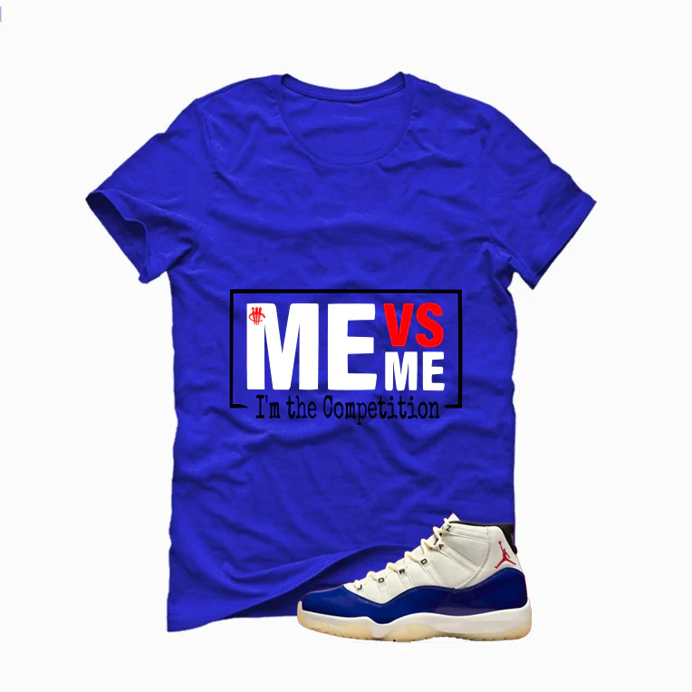 Air Jordan 11 Rare Air Matching T-Shirt, Sweatshirts & Hoodies Royal Blue T-Shirt (Me vs Me)| illcurrency - Image 2