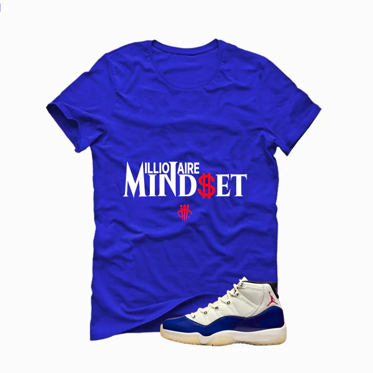 Air Jordan 11 Rare Air Matching T-Shirt, Sweatshirts & Hoodies Royal Blue T-Shirt (Millionaire Mindset)| illcurrency - Image 2