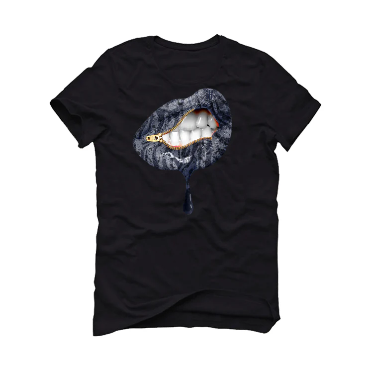 Air Jordan 11 WMNS “Midnight Navy” Black T-Shirt (LIPS UNSEALED) - Image 2
