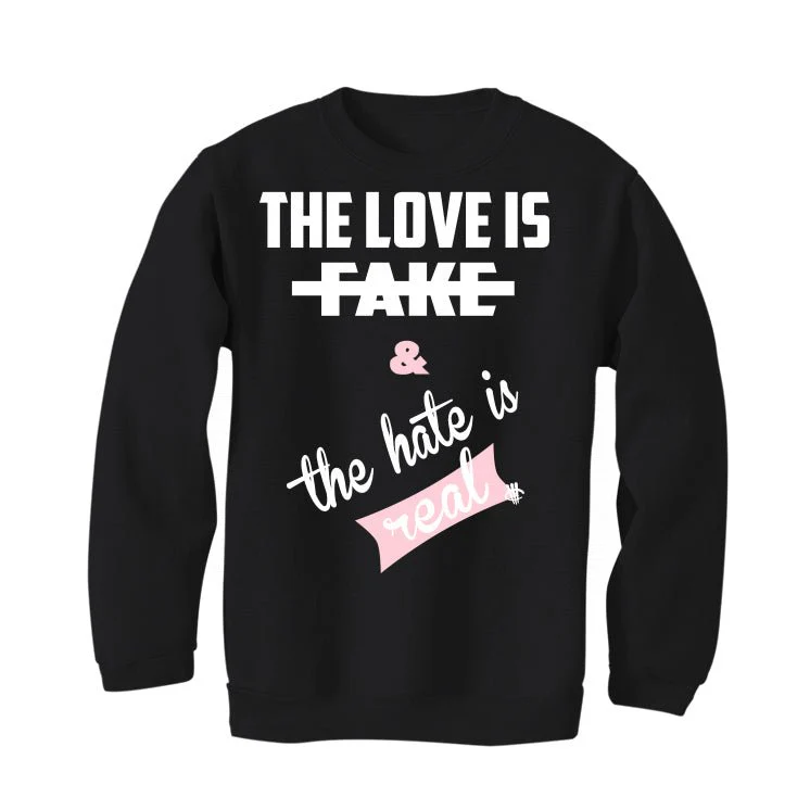 Air Jordan 11 WMNS “Neapolitan” | illcurrency Black T-Shirt (Love is Fake) - Image 4