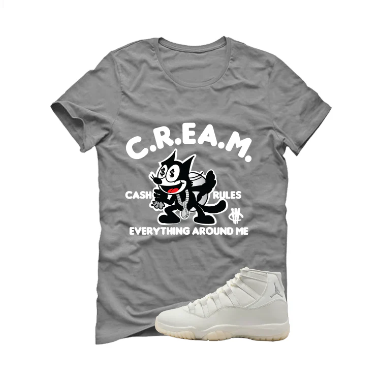 Air Jordan 11 WMNS Pearl Matching T-Shirt, Sweatshirts & Hoodies Grey T-Shirt (Cash Rules)| illcurrency - Image 2