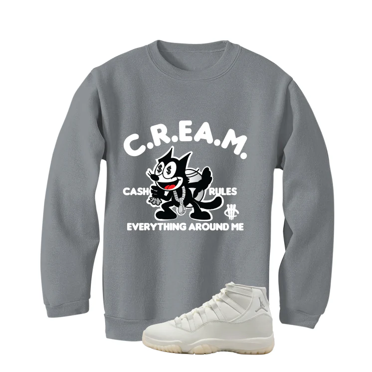 Air Jordan 11 WMNS Pearl Matching T-Shirt, Sweatshirts & Hoodies Grey T-Shirt (Cash Rules)| illcurrency - Image 4