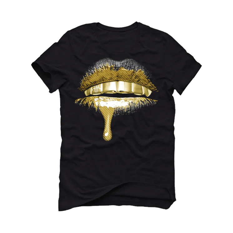 Air Jordan 12 “Black Taxi” Black T-Shirt (Lips) - Image 2