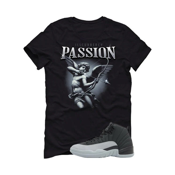 Air Jordan 12 Black/Wolf Grey Black T-Shirt (Passion)| illcurrency - Image 2