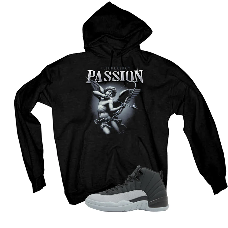Air Jordan 12 Black/Wolf Grey Black T-Shirt (Passion)| illcurrency - Image 3