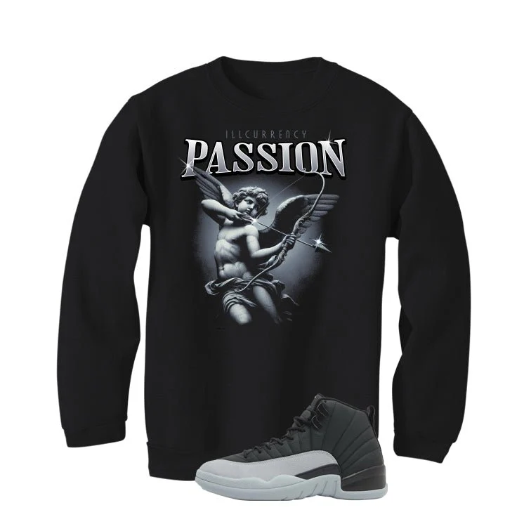 Air Jordan 12 Black/Wolf Grey Black T-Shirt (Passion)| illcurrency - Image 4