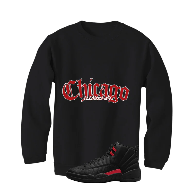 Air Jordan 12 Bloodline Matching T-Shirt, Sweatshirts, & Hoodies Black T-Shirt (Chicago)| illcurrency - Image 4